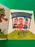The Three Little Pigs Whitman Tell-A-Tale Vintage 1969 Children's Hardcover Wood