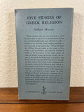 Five Stages of Greek Religion by Gilbert Murray 1955 Vintage Anchor Paperback