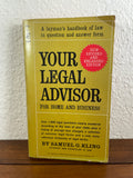 Your Legal Advisor for Home and Business Layman's Handbook of Law Kling 1965 PB