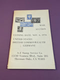 A-Z Stamp Service Co Mail Auction 1976 United States British Germany Catalog