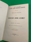1878 Acts and Resolutions Regular Session Seventeenth 17th General Assembly Iowa
