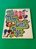 The Three Little Pigs Whitman Tell-A-Tale Vintage 1969 Children's Hardcover Wood