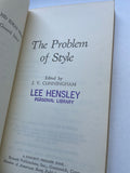 The Problem of Style by J. V. Cunningham Fawcett Premier 1966 Literary Criticism