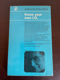 Know Your Own I.Q. IQ by H. J. Eysenck Intelligence Tests Penguin Pelican 1963