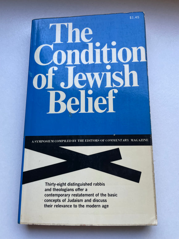 The Condition of Jewish Belief by Commentary Magazine Editors 1966 Paperback PB