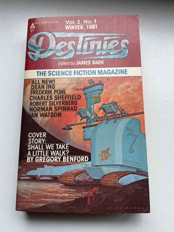 Destinies Ed. by Jaes Baen Vol 3 #1 Winter 1981 Vintage SciFi Magazine Pohl Ace