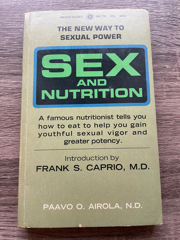 Sex and Nutrition by Paavo Airola Vintage 1970 Award Paperback Sexual Power PB