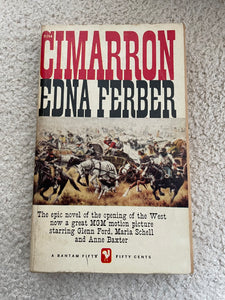 Cimarron Edna Ferber Vintage 1960 Bantam Fifty Paperback Movie Tie-in Historical