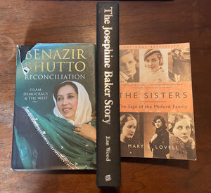 Lot of 3 Women Woman Female Biography Books Bhutto Mitford Josephine Baker PB HC