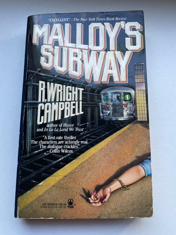 Malloy's Subway by R. Wright Campbell Vintage 1988 Tor Killer Thriller Paperback