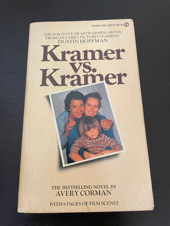 Kramer vs. Kramer by Avery Corman Vintage 1978 Signet Movie Tie-in Meryl Streep