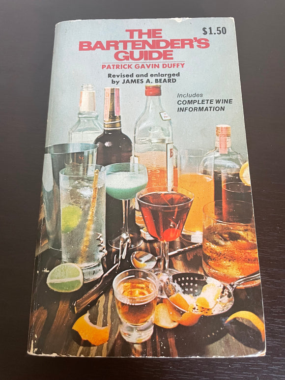 The Bartender's Guide by Patrick Gavin Duffy Vintage Pocket 1972 Beard Recipes