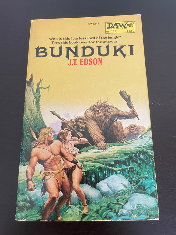 Bunduki J. T. Edson Vintage DAW Fantasy Paperback Tarzan's Adopted Son Adventure