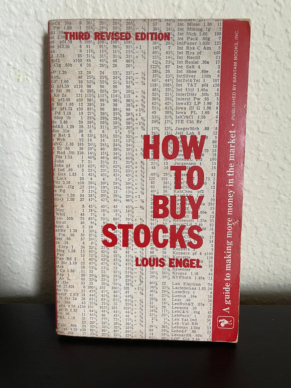 How to Buy Stocks by Louis Engel Vintage Bantam 1962 Paperback Third 3rd Revised