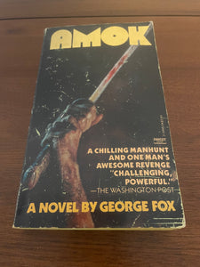 Amok by George Fox 1978 Fawcett Crest Vintage Thriller Paperback Samurai Slasher