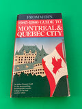 Frommer's 1985 - 1986 Guide to Montreal & Quebec City Vintage Travel Canada Vacation