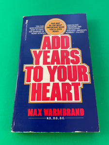 Add Years to Your Heart Max Warmbrand 1980 Vintage Jove Attacks Strokes Disease