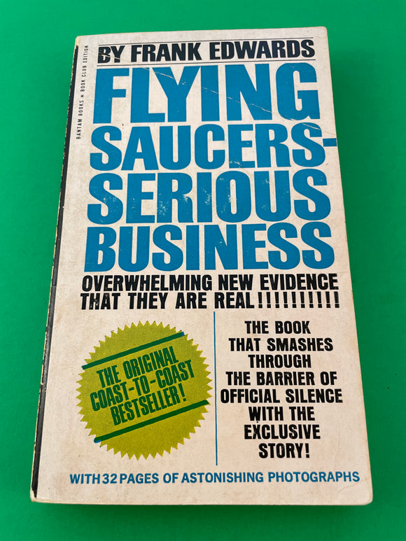 Flying Saucers - Serious Business by Frank Edwards Vintage 1966 Bantam Paperback Book Club Edition BCE Photos