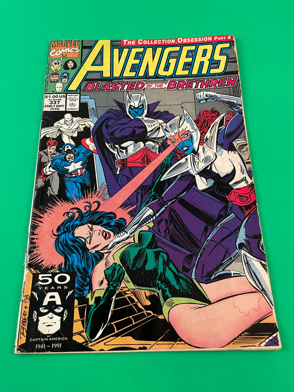 Avengers # 337 Marvel Comics Vintage 1991 Blasted by the Brethren The Collection Obsession Part 4 Harras Epting Palmer
