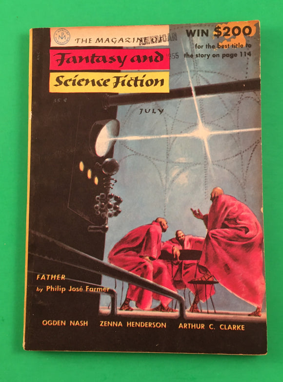 Fantasy and Science Fiction Magazine July 1955 Vintage SciFi Jose Farmer Clarke