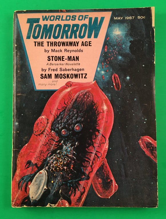 Worlds of Tomorrow May 1967 Vintage SciFi Magazine Saberhagen Moskowitz Pohl