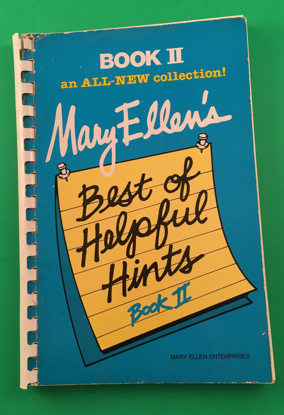 Mary Ellen's Best of Helpful Hints Book II by Mary Ellen Pinkham Vintage 1981 Home Garden Children Family Car Travel