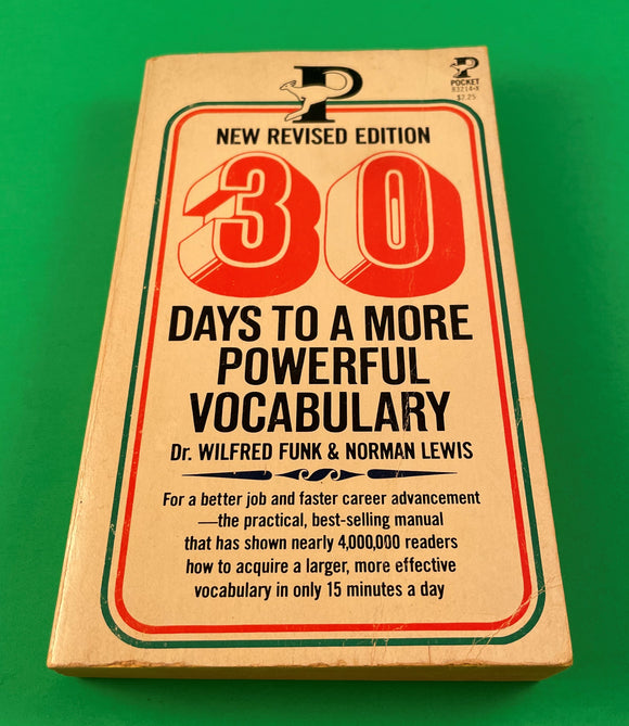 30 Days to a More Powerful Vocabulary by Funk & Lewis Vintage 1971 Pocket Paperback