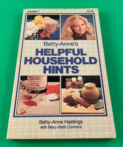 Betty-Anne's Helpful Household Hints by Betty-Anne Hastings Vintage 1983 Ventura Paperback Home House Chores Tips