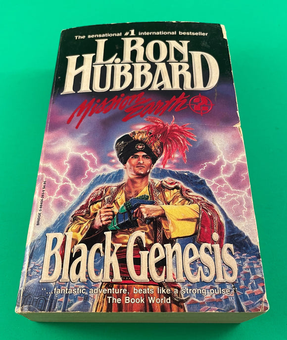 Black Genesis by L Ron Hubbard Mission Earth 2 Vintage 1988 SciFi Paperback Bridge Publications