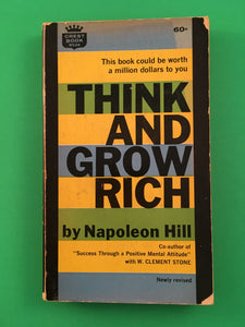 Think and Grow Rich by Napoleon Hill Vintage 1962 Crest Paperback Success Money Making Secrets Carnegie