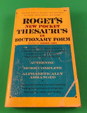 Roget's New Pocket Thesaurus in Dictionary Form Norman Lewis Vintage 1972 Reference Paperback