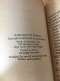 Barbarism in Greece James Becket Vintage 1970 Tower Paperback Torture Politics