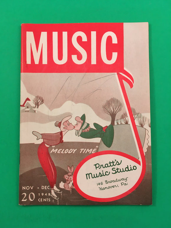 MUSIC Magazine Nov / Dec 1948 Pratt's Music Studio Melody Time Roy Rogers RARE