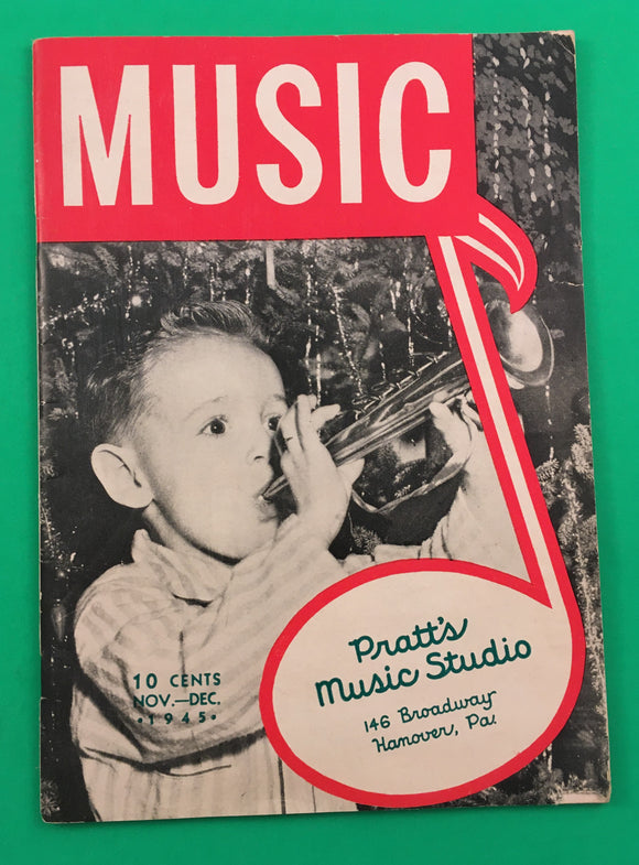 MUSIC Magazine Nov / Dec 1945 Pratt's Music Studio Christmas Truman Stewart RARE