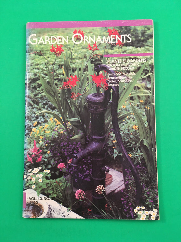 Garden Ornaments Plants & Gardens Brooklyn Botanic Garden Record 1987 Vol 43 #2