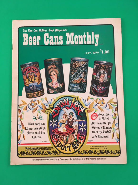 Beer Cans Monthly Magazine July 1979 Vintage Collecting Oktoberfest Pop Soda