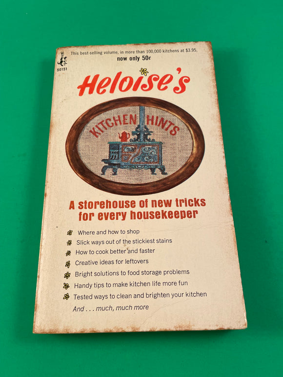 Heloise's Kitchen Hints Vintage 1966 Pocket Cardinal Paperback Shopping Stains Cleaning Cooking Storage Organizing