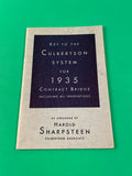 Key to the Culbertson System for 1935 Contract Bridge Sharpsteen Frigidaire