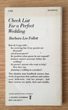 Check List for a Perfect Wedding by Barbara Follett PB Paperback 1973 Vintage