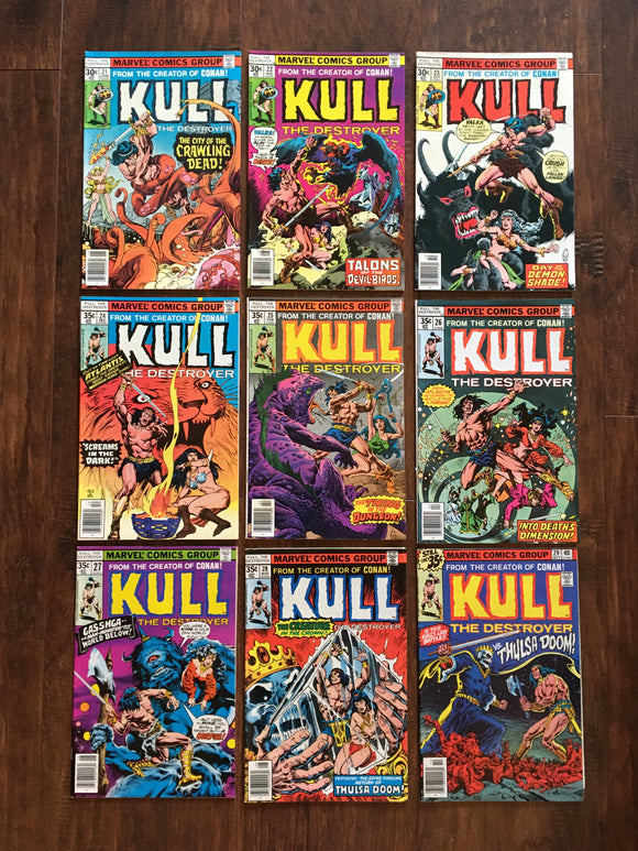 Lot of 9 Kull the Destroyer Issues # 21 22 23 24 25 26 27 28 29 Marvel Comics