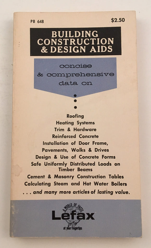 Building Construction & Design Aids Lefax Publishing Vintage 1960s Architecture