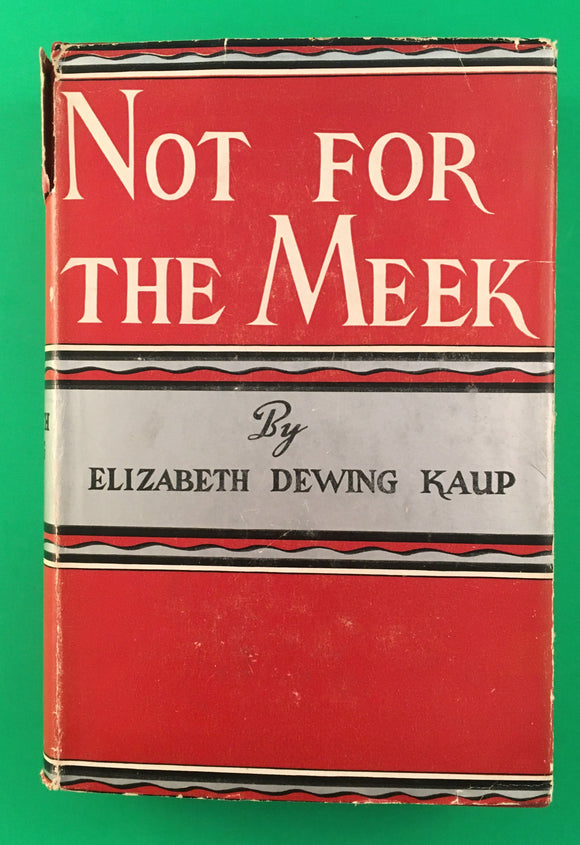 Not For the Meek by Elizabeth Kaup HC Hardcover 1941 Vintage Novel Literary