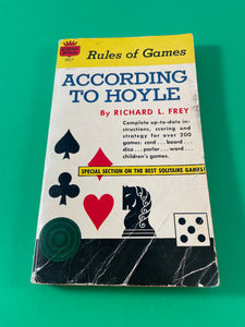Rules of Games According to Hoyle by Richard L. Frey Vintage 1963 Crest Paperback Card Board Dice Parlor Word Children's Games Solitaire