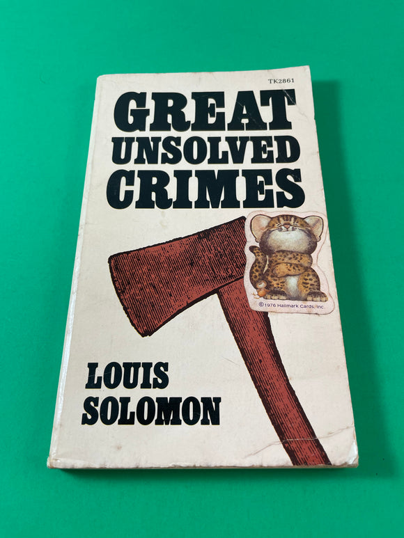 Great Unsolved Crimes by Louis Solomon Vintage 1976 Scholastic Paperback Lizzie Borden D.B. Cooper