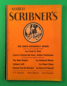Scribner's March 1932 Magazine Vintage Roosevelt Hoover Stories Poems Novel