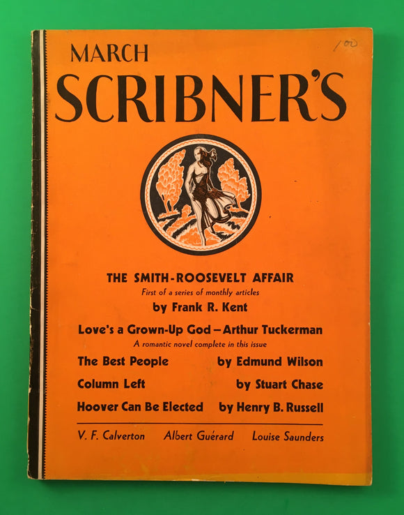 Scribner's March 1932 Magazine Vintage Roosevelt Hoover Stories Poems Novel