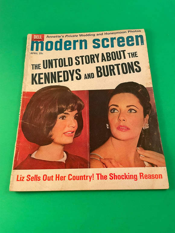 Modern Screen Magazine April 1965 Vintage Jackie Kennedy Liz Taylor Untold Story