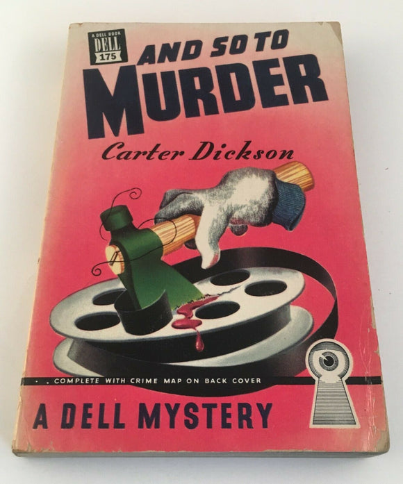 And So to Murder by Carter Dickson PB Paperback 1940 Vintage Mystery Dell Crime Mapback