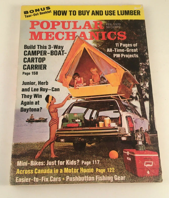 Popular Mechanics Magazine February Feb 1970 Camper Boat Cartop Includes Booklet