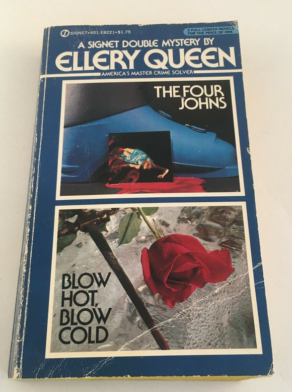 Signet Double Mystery The Four Johns and Blow Hot Blow Cold by Ellery Queen 1978